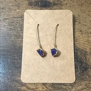 Elegant Amethyst Stone Drop Earrings